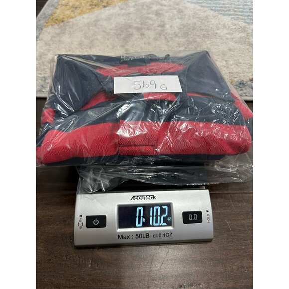 Polo By Ralph Lauren Mens Red & Navy Striped Custom Fit Cotton Polo Shirt XL - Picture 11 of 11